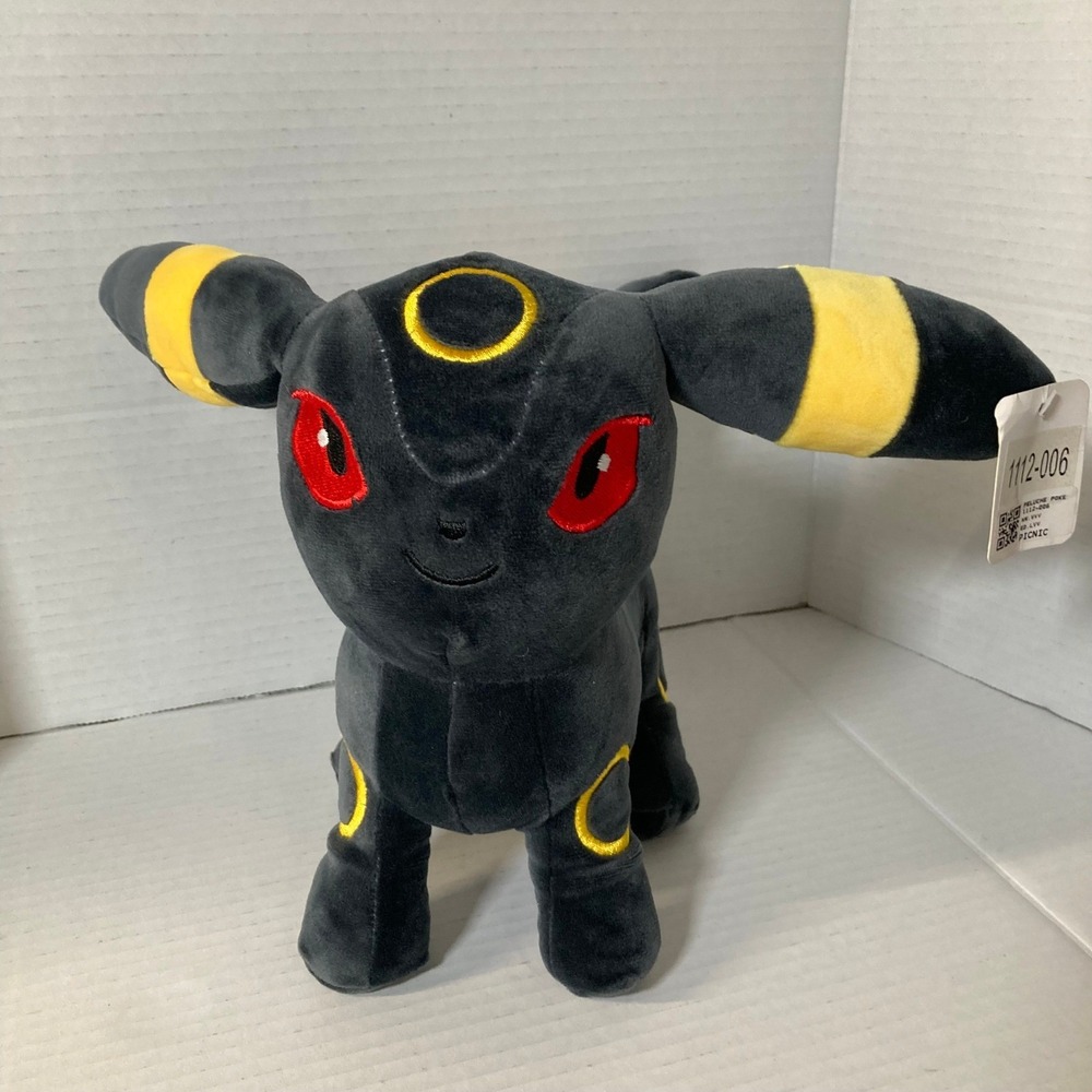 Pokemon Umbreon Plush Stuffed Animal Black Yellow Dark Type Eevee Evolution 10in